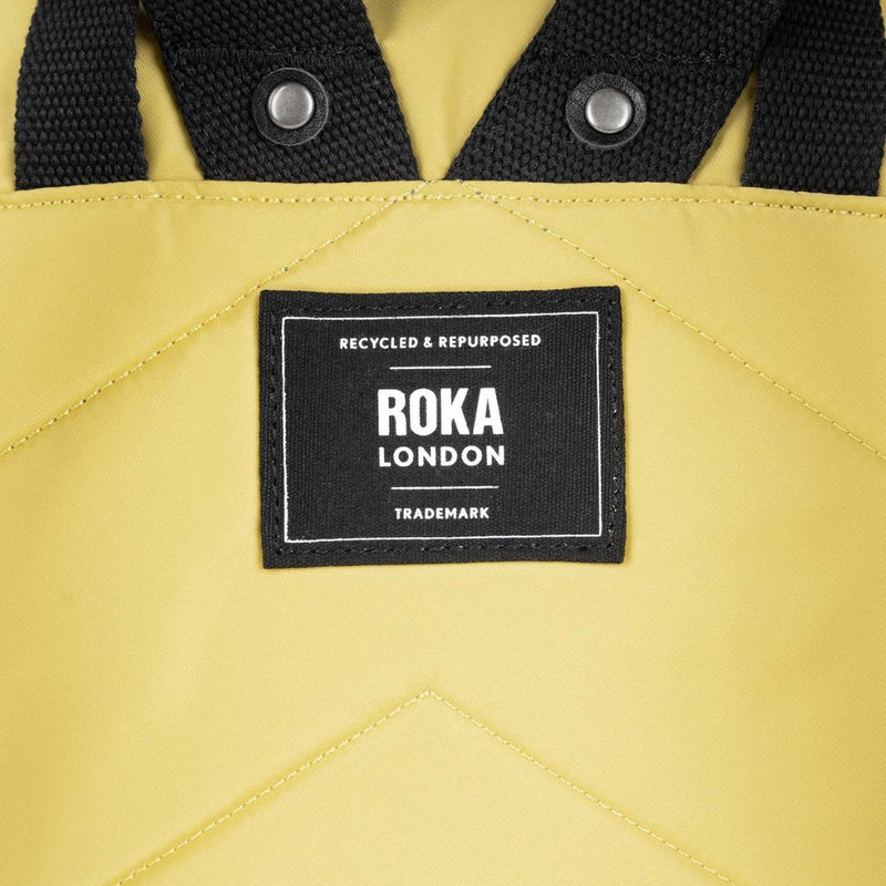 Roka London Canfield B Black Label Recycled Nylon Backpack Small Bamboo