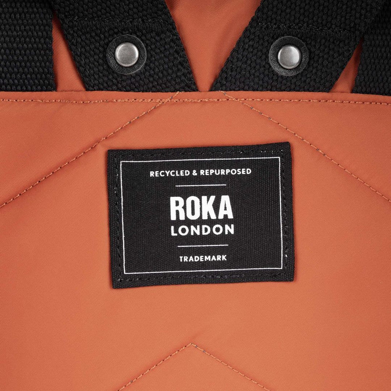 Roka London Canfield B Black Label Recycled Nylon Backpack Small Rooibos