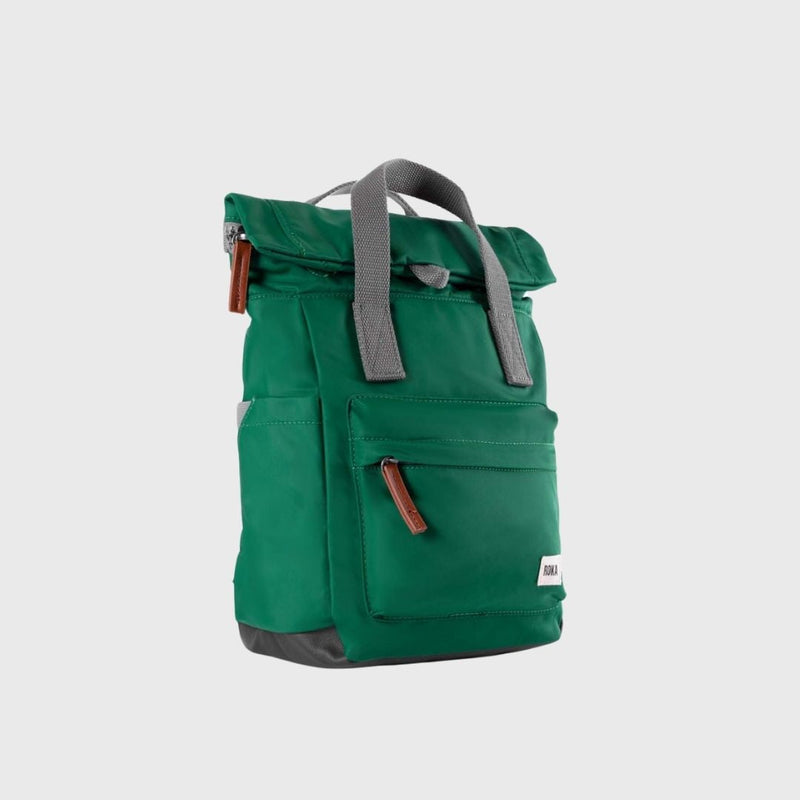 Roka London Canfield B Recycled Nylon Backpack Medium Emerald
