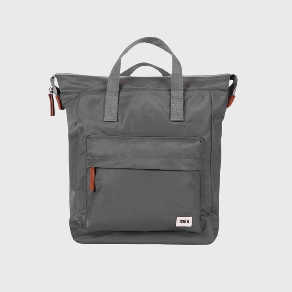 Roka London Bantry B Recycled Nylon Backpack Medium Graphite