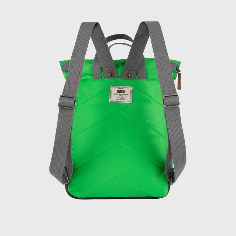 Roka London Canfield B Recycled Nylon Backpack Small Kelly Green