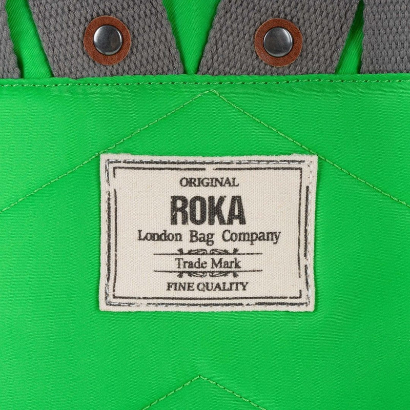 Roka London Canfield B Recycled Nylon Backpack Small Kelly Green