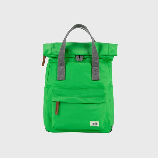Roka London Canfield B Recycled Nylon Backpack Small Kelly Green