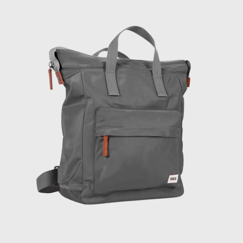 Roka London Bantry B Recycled Nylon Backpack Medium Graphite