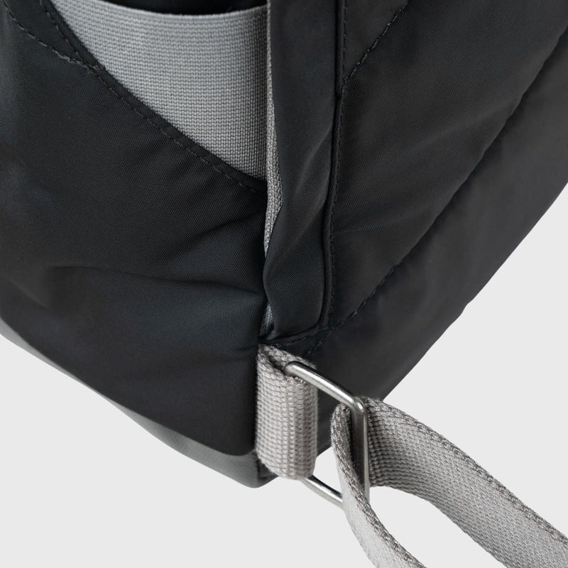Roka London Canfield B Two Tone Recycled Nylon Backpack Small Black/Marine