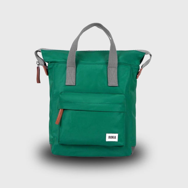 Roka London Canfield B Recycled Nylon Backpack Small Emerald
