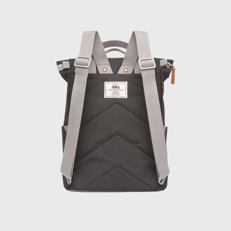 Roka London Finchley A Recycled Canvas Backpack Small Ash