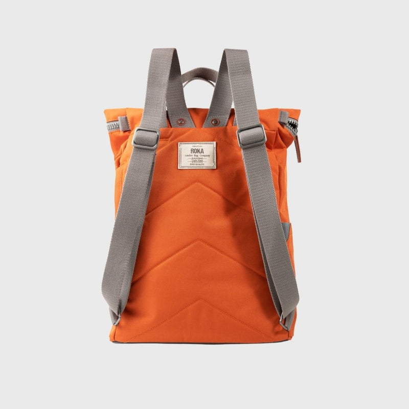 Roka London Finchley A Recycled Canvas Backpack Small Atomic Orange