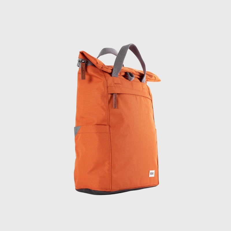Roka London Finchley A Recycled Canvas Backpack Small Atomic Orange