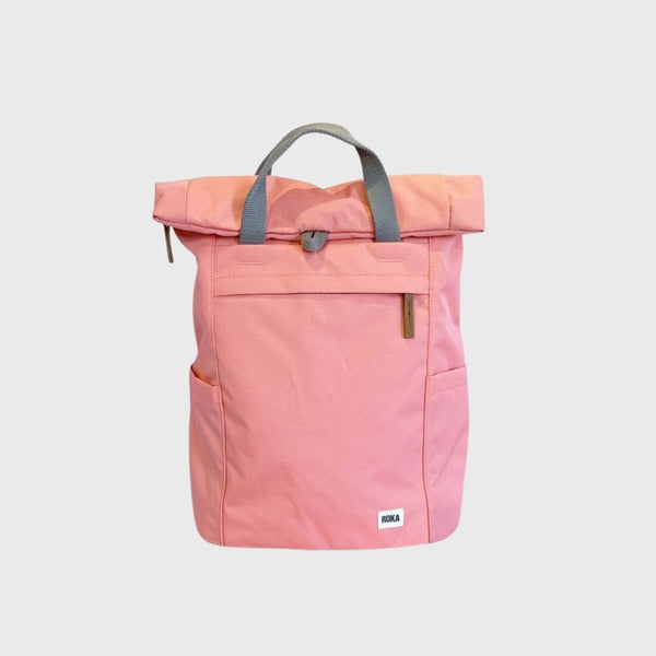 Roka London Finchley A Recycled Canvas Backpack Small Coral