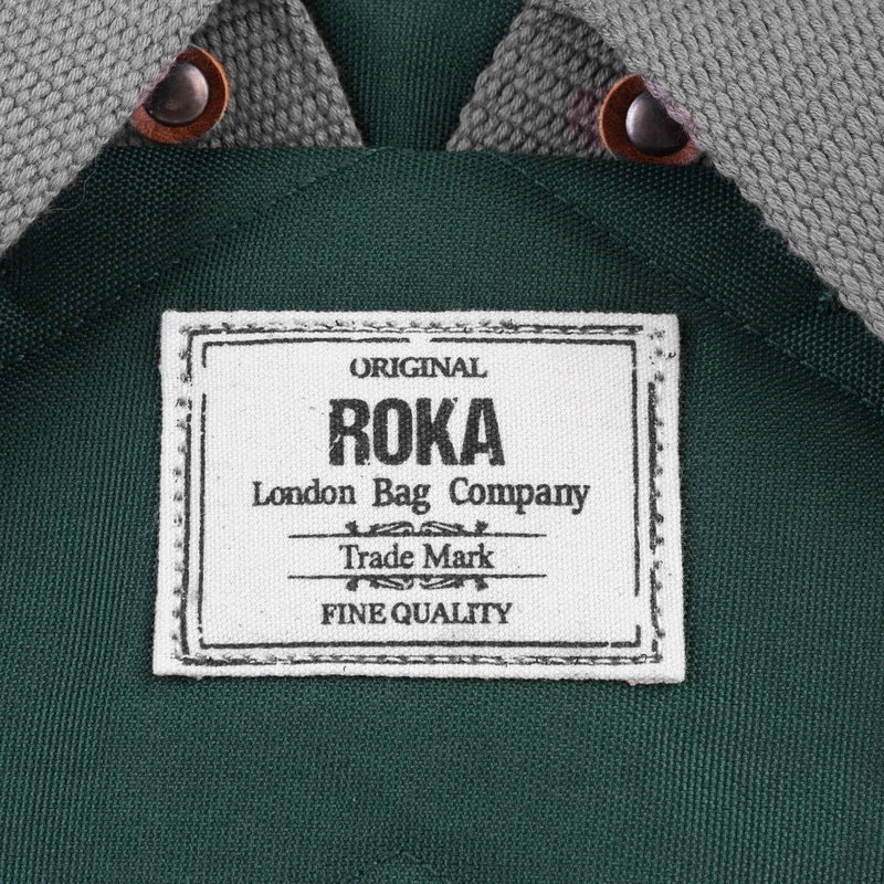 Roka London Finchley A Recycled Canvas Backpack Small Forest