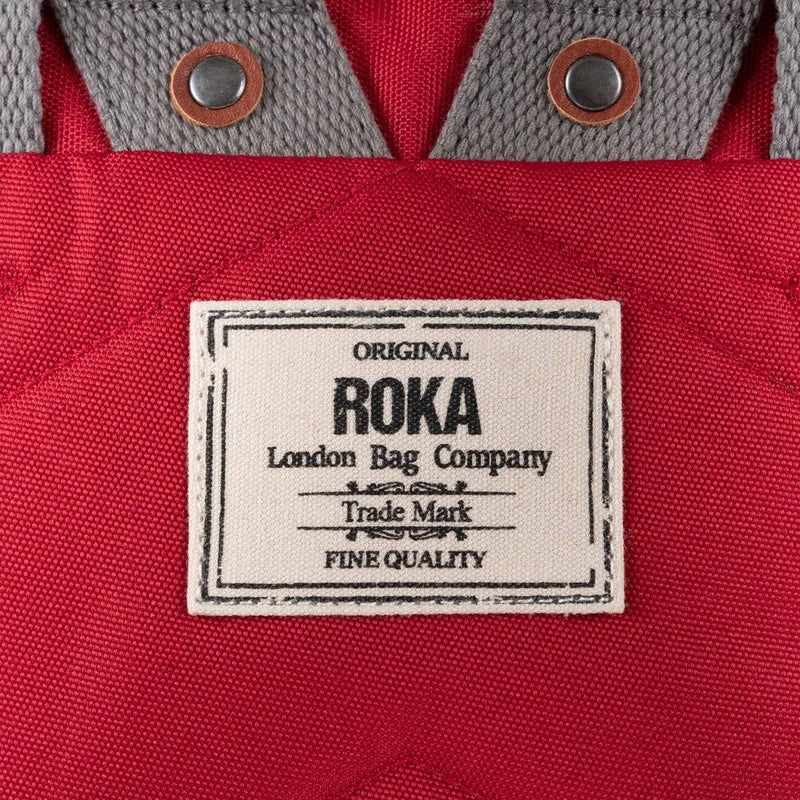 Roka London Finchley A Recycled Canvas Backpack Small Mars Red