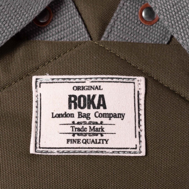 Roka London Finchley A Recycled Canvas Backpack Small Moss
