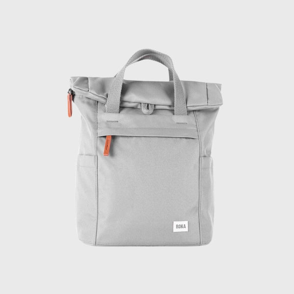Roka London Finchley A Recycled Canvas Backpack Small Stormy