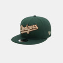 New Era LA Dodgers Wordmark Patch Dark Green 9FIFTY Snapback Cap